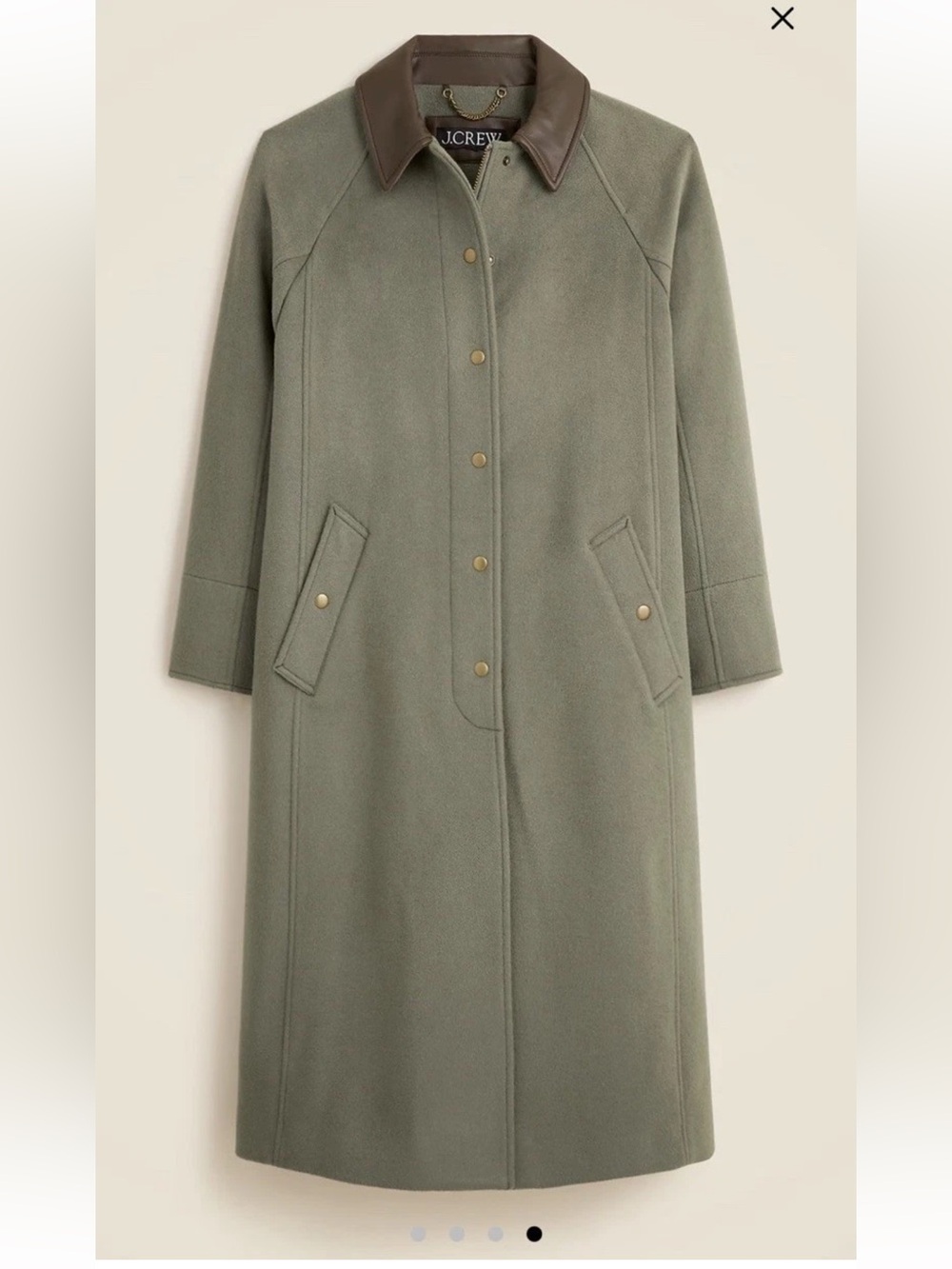 NEW $398 J. Crew Drapey Gray Brown Olive Green Wool Barn Jacket Coat Sz Medium M